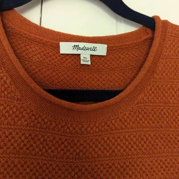 🧡 Madewell "Norris" Burnt Orange Sleeveless Tank Cotton Crewneck Sweater | XL - Picture 2 of 10